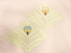 アンティーク　綴れ　孔雀羽根模様織り出し名古屋帯